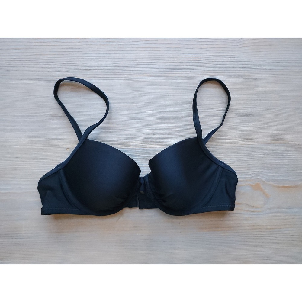 Aerie Bikini Top Womens 34B Black Lightly Lined Underwire Beach Swimwear Bra NWT